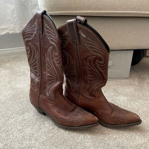 Brown cowboy boots